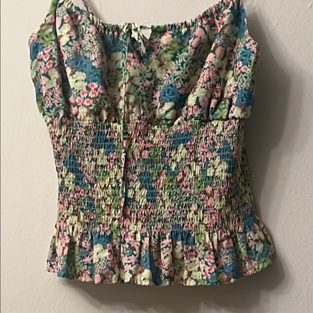Pink and Blue Sleeveless Smocked Camisole (runs small)
